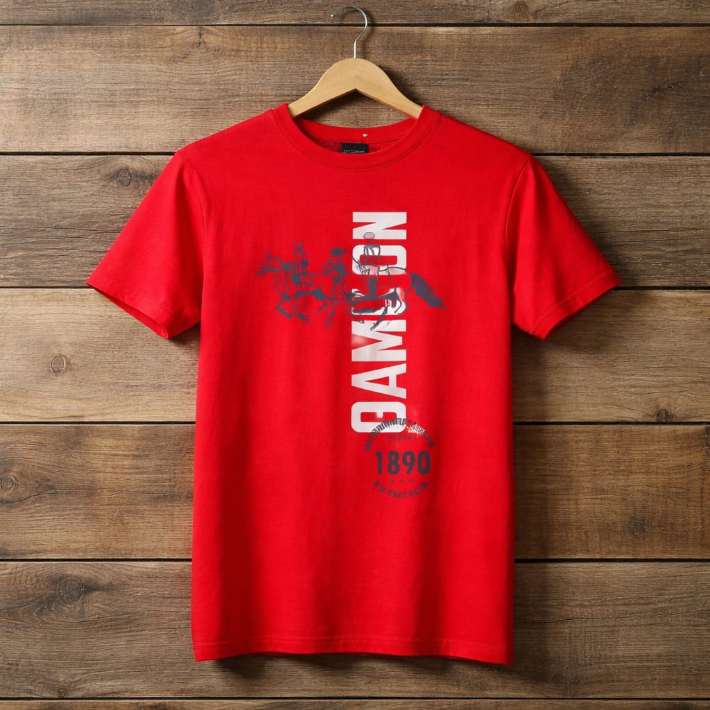 U S Polo Mens Premium Graphic Print Crew Neck T Shirt - Red